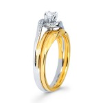 Diamonds Two-tone Gold 1/3ct TDW Diamond Bridal Set - Handcrafted By Name My Rings™