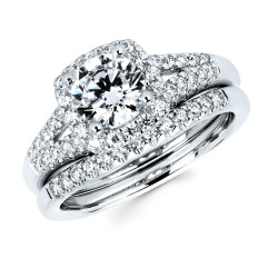 Diamonds White Gold 1 1/2ct TDW Diamond Bridal Set - Handcrafted By Name My Rings™