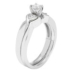 Diamonds White Gold 1/4ct TDW Diamond Bridal Set - Handcrafted By Name My Rings™
