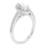 Diamonds White Gold 1/4ct TDW Marquise Diamond Halo Wedding Engagement Bridal Ring Set - Handcrafted By Name My Rings™