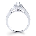 Diamonds White Gold 1ct TDW Oval-cut Center with Round Side Diamond Bridal Set- Handcrafted By Name My Rings™
