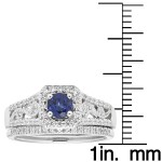 Diamonds White Gold 3/4ct Diamond and Sapphire Bridal Set - Handcrafted By Name My Rings™