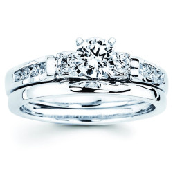 Diamonds White Gold 3/4ct TDW Diamond Bridal Engagment Ring Set - Handcrafted By Name My Rings™