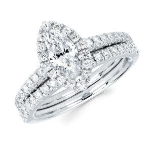 Diamonds White Gold 4/5ct TDW Marquise-cut Diamond Bridal Set - Handcrafted By Name My Rings™