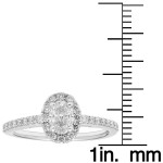 Diamonds White Gold 5/6ct TDW Diamond Halo Ring - Handcrafted By Name My Rings™