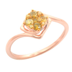 Brand New 0.26ct Round Brilliant Cut Yellow Color Trated Diamond Engagement Ring - Handcrafted By Name My Rings™