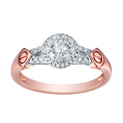 Brand New 0.38 Carat Round Brilliant Cut Natural G-H/SI1 Diamond Engagement Designer Ring - White G-H - Handcrafted By Name My Rings™