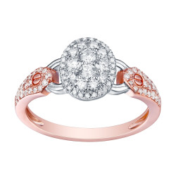 Brand New 0.57 Carat Round Brilliant Cut Natural G-H/SI1 Diamond Engagement Designer Ring - White G-H - Handcrafted By Name My Rings™