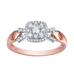 Brand New 0.57 Carat Round Brilliant Cut Natural G-H/SI1 Diamond Engagement Designer Ring - White G-H - Handcrafted By Name My Rings™