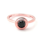 Brand New 0.75 Carat Genuine Black Diamond Solitaire Engagement Ring - Handcrafted By Name My Rings™