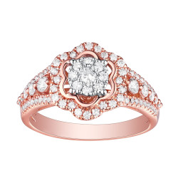 Brand New 0.75 Carat Round Brilliant Cut Natural G-H/SI1 Diamond Engagement Ring - White G-H - Handcrafted By Name My Rings™