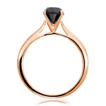 Brand New 1.25 Carat Promg Set Round Black Diamond Solitaire Engagement Ring - Handcrafted By Name My Rings™