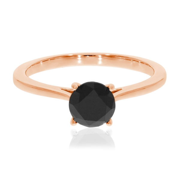Brand New 1.25 Carat Promg Set Round Black Diamond Solitaire Engagement Ring - Handcrafted By Name My Rings™