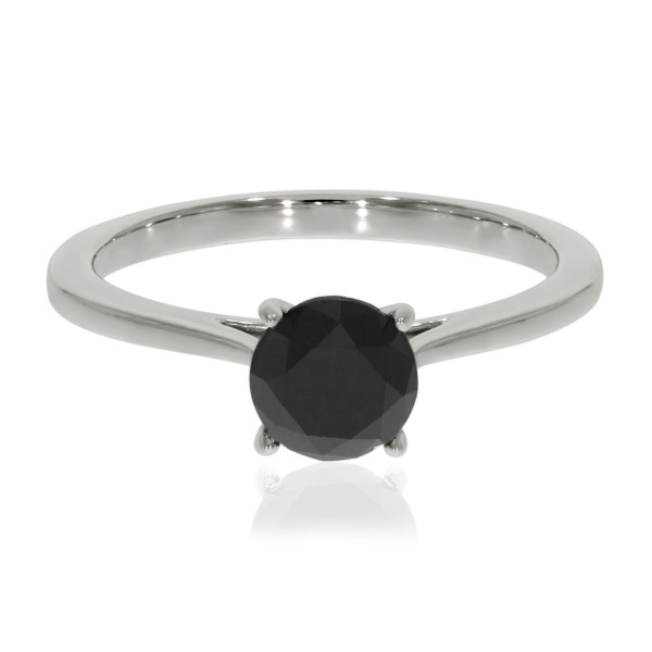 Brand New 1.25 Carat Promg Set Round Black Diamond Solitaire Engagement Ring - Handcrafted By Name My Rings™