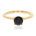 Brand New 1.25 Carat Promg Set Round Black Diamond Solitaire Engagement Ring - Handcrafted By Name My Rings™