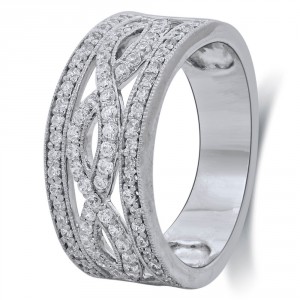 Bridal Symphony White Gold 5/8ct TDW Diamond Anniversary Ring - Handcrafted By Name My Rings™