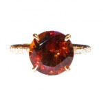 Oregon Copper-Bearing Sunstone & Diamond Gold Ring - Handcrafted By Name My Rings™