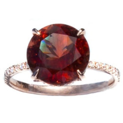 Oregon Copper-Bearing Sunstone & Diamond Gold Ring - Handcrafted By Name My Rings™