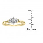 Two-tone Gold 1/ 4ct TDW Diamond Burst Engagement Ring - Handcrafted By Name My Rings™
