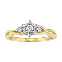 Two-tone Gold 1/ 4ct TDW Diamond Burst Engagement Ring - Handcrafted By Name My Rings™