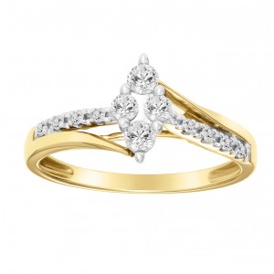 Two-tone Gold 1/3ct TDW Diamond Marquise-shaped Engagement Ring - Handcrafted By Name My Rings™
