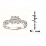 White Gold 1/ 4ct TDW Diamond Square Engagement Ring - Handcrafted By Name My Rings™