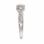 White Gold 1/ 4ct TDW Diamond Square Engagement Ring - Handcrafted By Name My Rings™