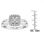 White Gold 1/ 4ct TDW Princess Diamond Square Halo Engagement Ring - Handcrafted By Name My Rings™