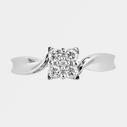 White Gold 1/ 5ct TDW Diamond Cluster Twist Engagement Ring - Handcrafted By Name My Rings™