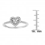White Gold 1/6ct TDW Heart Engagement Ring - Handcrafted By Name My Rings™