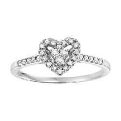 White Gold 1/6ct TDW Heart Engagement Ring - Handcrafted By Name My Rings™