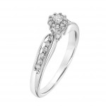 10kt White Gold 1/5ct Diamond Halo Engagement Ring - Handcrafted By Name My Rings™