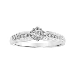 10kt White Gold 1/5ct Diamond Halo Engagement Ring - Handcrafted By Name My Rings™
