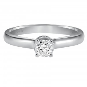 White Gold 1/ 3ct TDW Diamond Solitaire Engagement Ring - Handcrafted By Name My Rings™