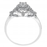 White Gold 1/3ct TDW Diamond Floral Engagement Ring - Handcrafted By Name My Rings™