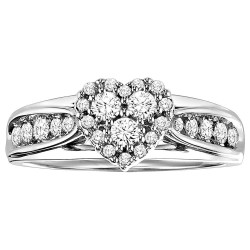 Sterling Silver 1/2ct TDW Diamond Heart Promise Ring - Handcrafted By Name My Rings™
