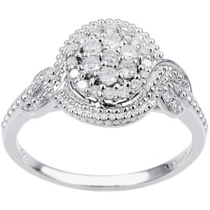 Sterling Silver 1/4ct TDW Diamond Ring - Handcrafted By Name My Rings™
