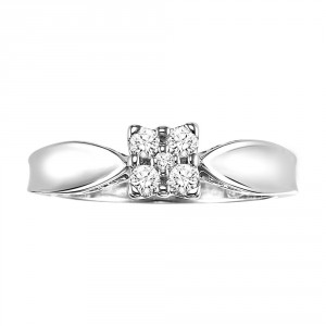 Sterling Silver 1/5ct TDW High Polish Diamond Composite Ring - Handcrafted By Name My Rings™