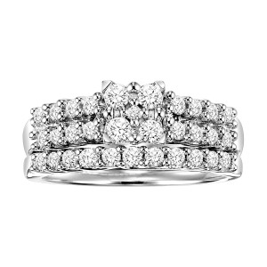Sterling Silver 3/4ct Princess Diamond Bridal Ring Set - Handcrafted By Name My Rings™