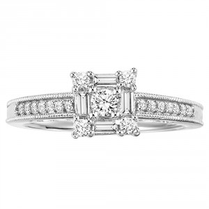 Sterling Silver 3/8ct TDW Baguette Diamond Promise Ring - Handcrafted By Name My Rings™