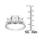 Charles & Colvard Gold 2.12 TGW Square Brilliant Classic Moissanite 3-Stone Ring - Handcrafted By Name My Rings™