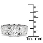 Charles & Colvard Gold 3 9/10ct DEW Round Forever Brilliant Moissanite 3-stone Ring - Handcrafted By Name My Rings™