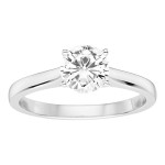 Charles & Colvard White Gold 1ct DEW Round Forever Brilliant Moissanite Solitaire Ring - Handcrafted By Name My Rings™