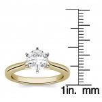 Charles & Colvard Gold 1ct DEW Forever One Round Colorless Moissanite Solitaire Ring - Handcrafted By Name My Rings™