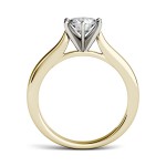 Charles & Colvard Gold 1ct DEW Forever One Round Colorless Moissanite Solitaire Ring - Handcrafted By Name My Rings™