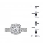 1 1/4 ct TDW Diamond Halo Engagement Ring Set - Handcrafted By Name My Rings™