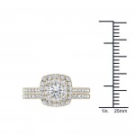 1 1/4 ct TDW Diamond Halo Engagement Ring Set - Handcrafted By Name My Rings™