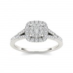 Gold 1/2ct TDW Diamond Cushion Shape Engagement Ring - Handcrafted By Name My Rings™