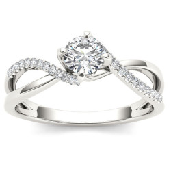 Gold 1/2ct TDW Diamond Engagement Ring - Handcrafted By Name My Rings™