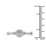 Gold 1/2ct TDW Diamond Halo Engagement Ring - Handcrafted By Name My Rings™